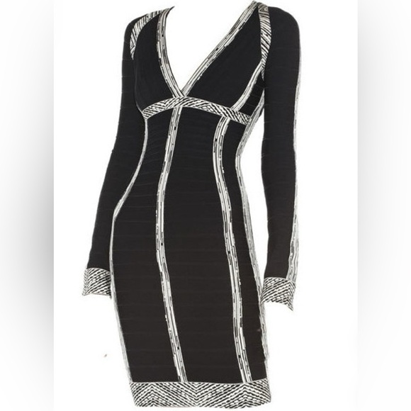 Herve Leger Marina Bandage Mini Dress Size Medium - Picture 4 of 12